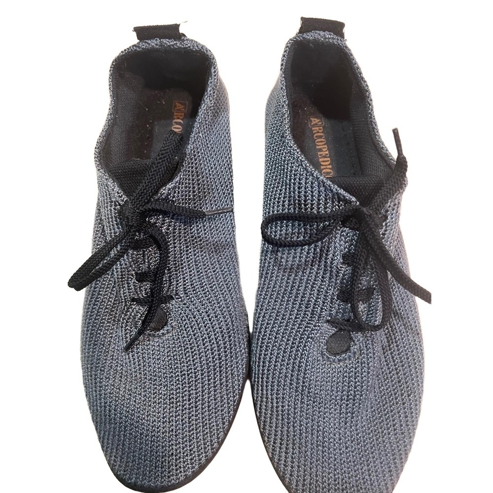 Arcopedico Grey Knitted Texture Lace Up Round Toe Comfort Shoes Portugal Size 41